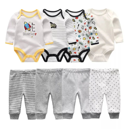 6/8PCS Baby Clothes Neutral bodysuits and pants - My Baby Lounge