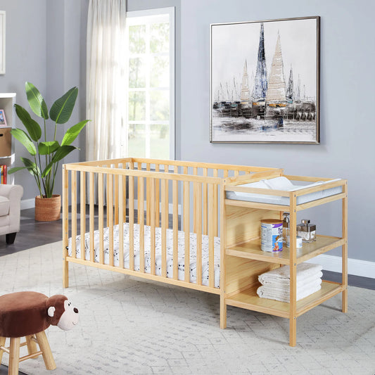 3 in 1 Convertible Crib and Changer Combo Natural