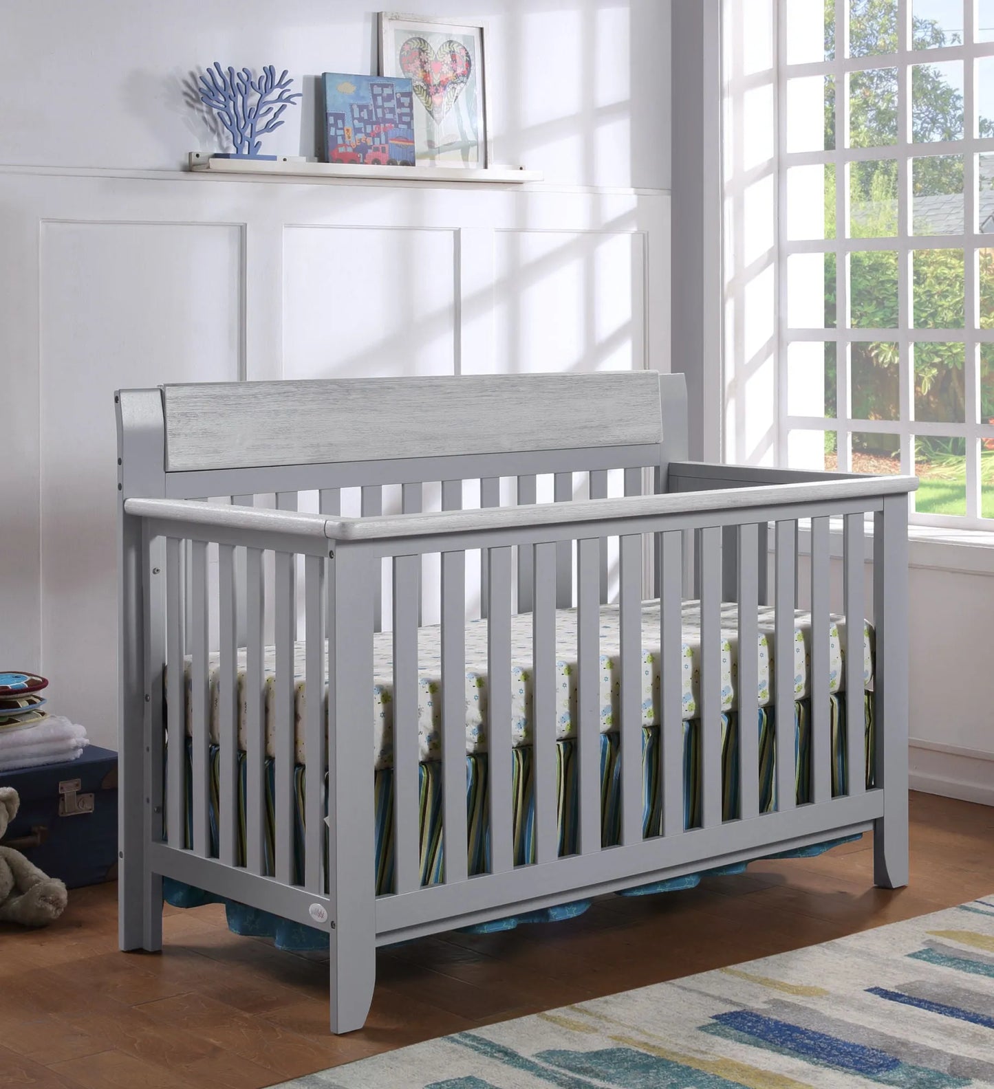 Hayes 4 in 1 Convertible Crib gary