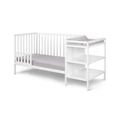 crib and changing table white