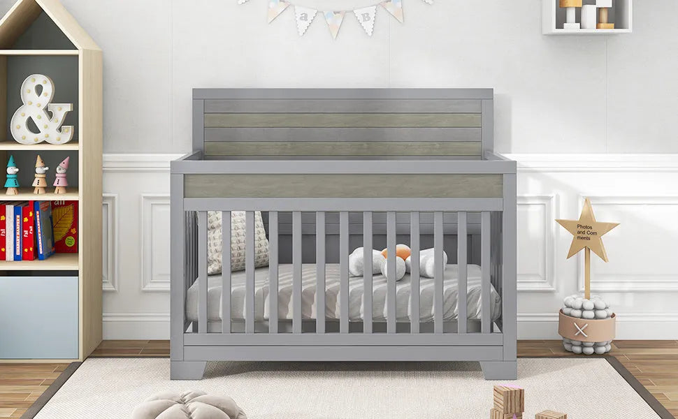 crib converts to full size bed for baby