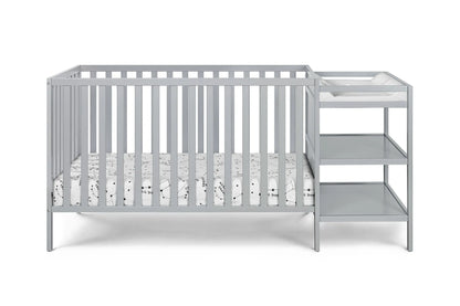 Gray Convertible Crib and changer